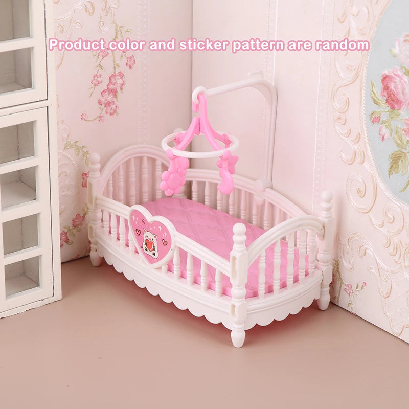1:12 Dollhouse Miniature Baby Room Bassinet Bed Cradle Bed Furniture Model Decor Toy Doll House Accessories