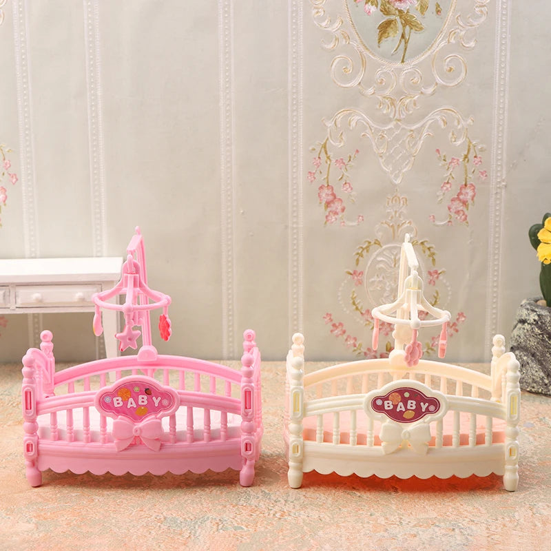 1:12 Dollhouse Miniature Mini Baby Bed Cradle Nursery Room Furniture Decoration Accessories Model Kids Toys Gift