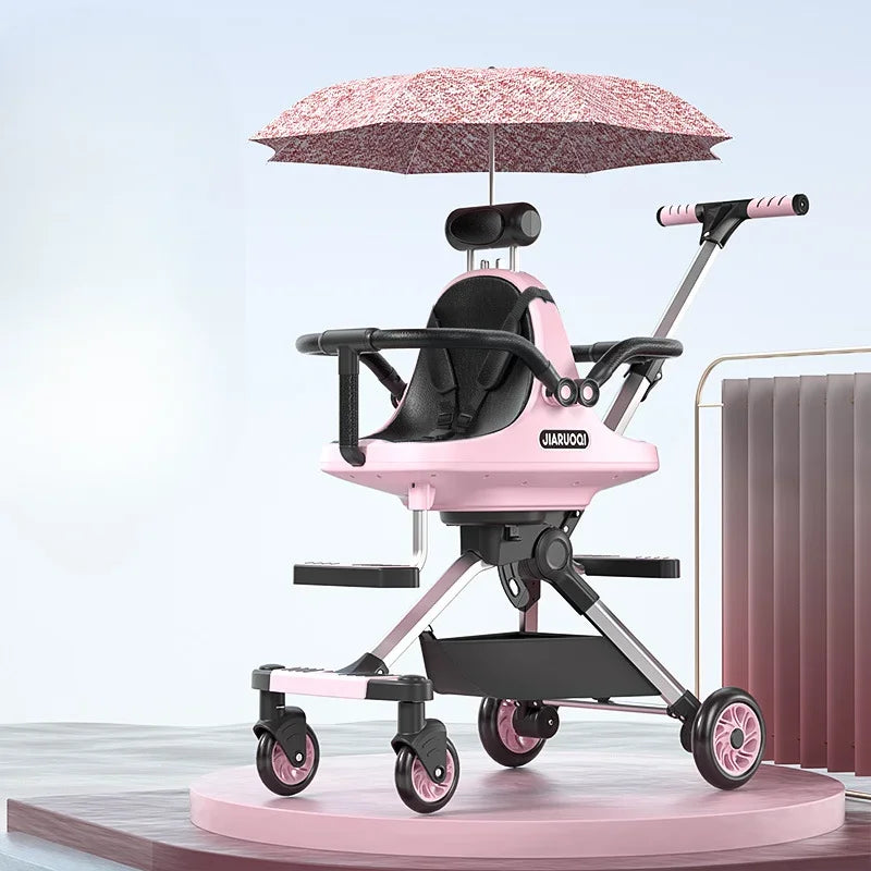 Lightweight Twin Baby Stroller with Canopy for Infants & Toddlers Portable Travel Twin Umbrella Stroller Compact Aluminum Frame