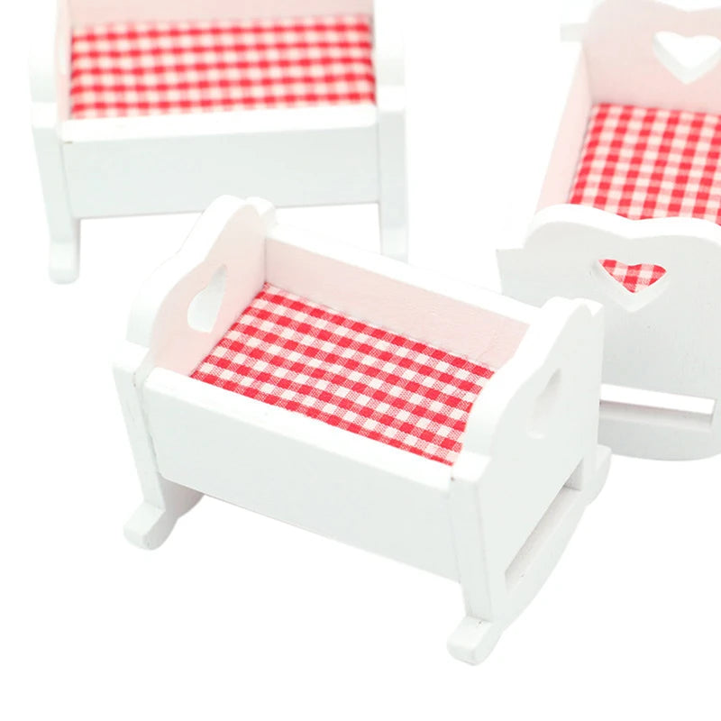 1:12 Dollhouse Baby Nursery Cradle - Mini Bed Furniture Decor Toy