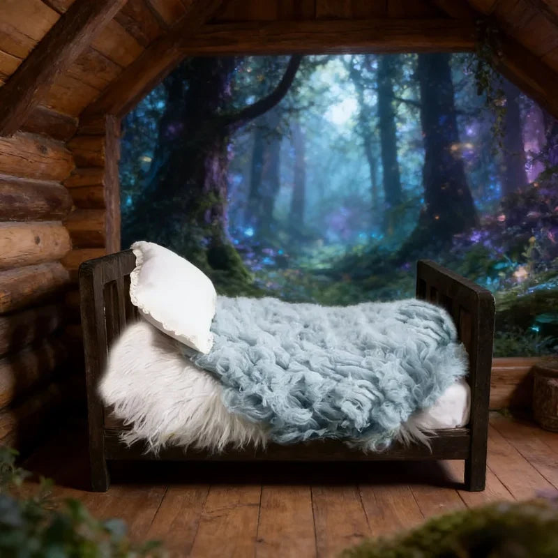 Baby Keepsakes Souvenirs Newborn Photography Props Children's Wooden Bed Studio Pictures Accessories Props for Infant Boy Girl