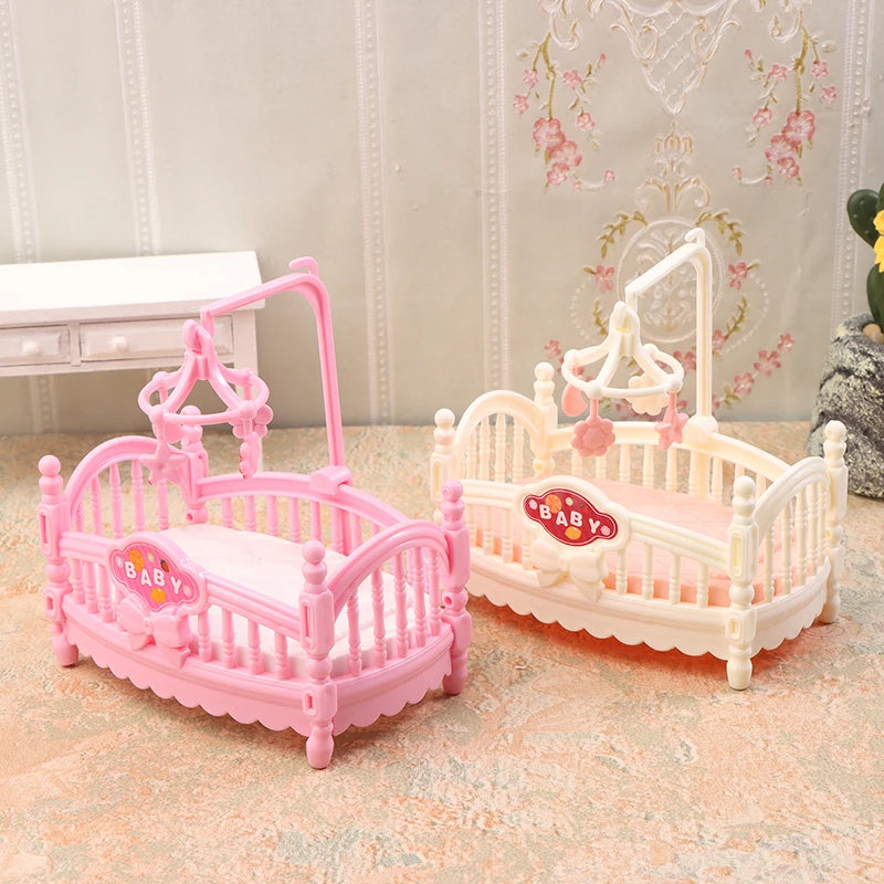 1:12 Dollhouse Miniature Mini Baby Bed Cradle Nursery Room Furniture Decoration Accessories Model Kids Toys Gift
