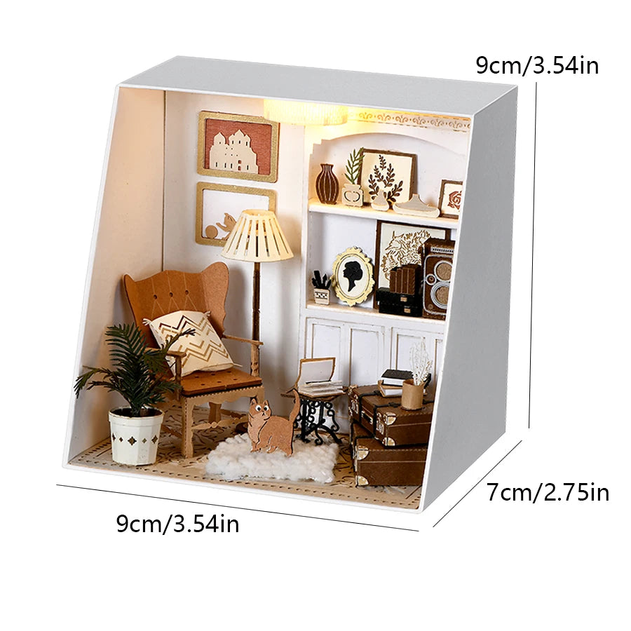 Baby House Mini DIY Kit for Making Room Toys, Home Bedroom Decoration with Furniture, Wooden Crafts, 3D Puzzle, Girl's Birthday