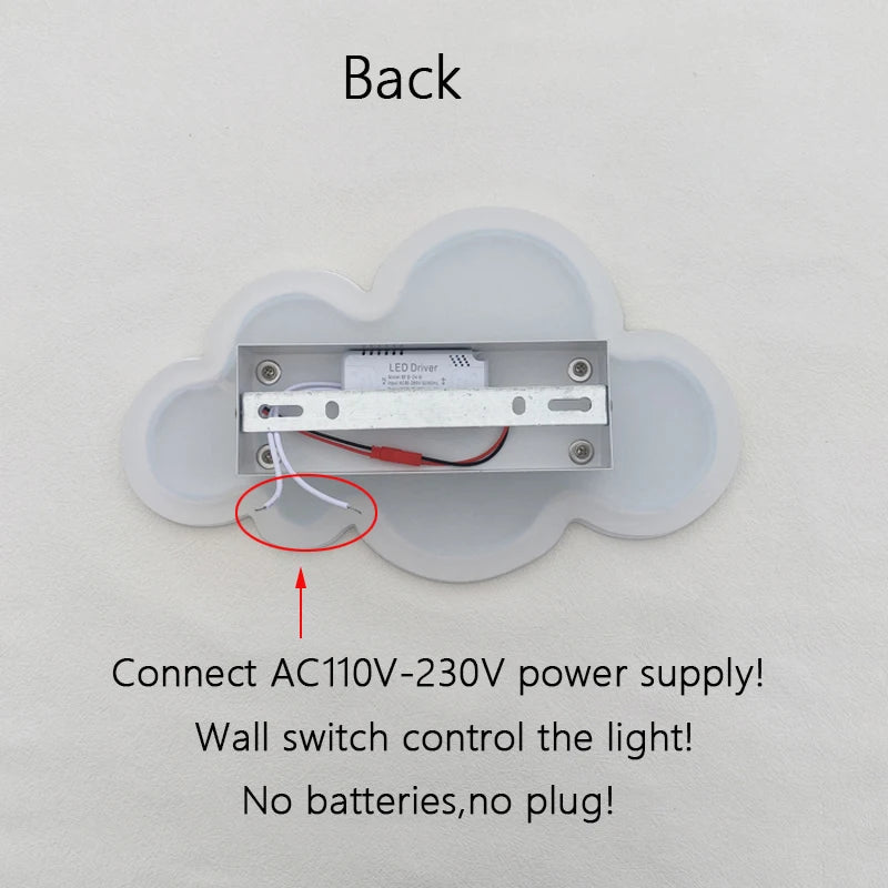 New Baby Room Cloud Wall Lamp Bedroom Bed Living Dining Room Attic Creative Warm Decoration Dimmable Wall Light